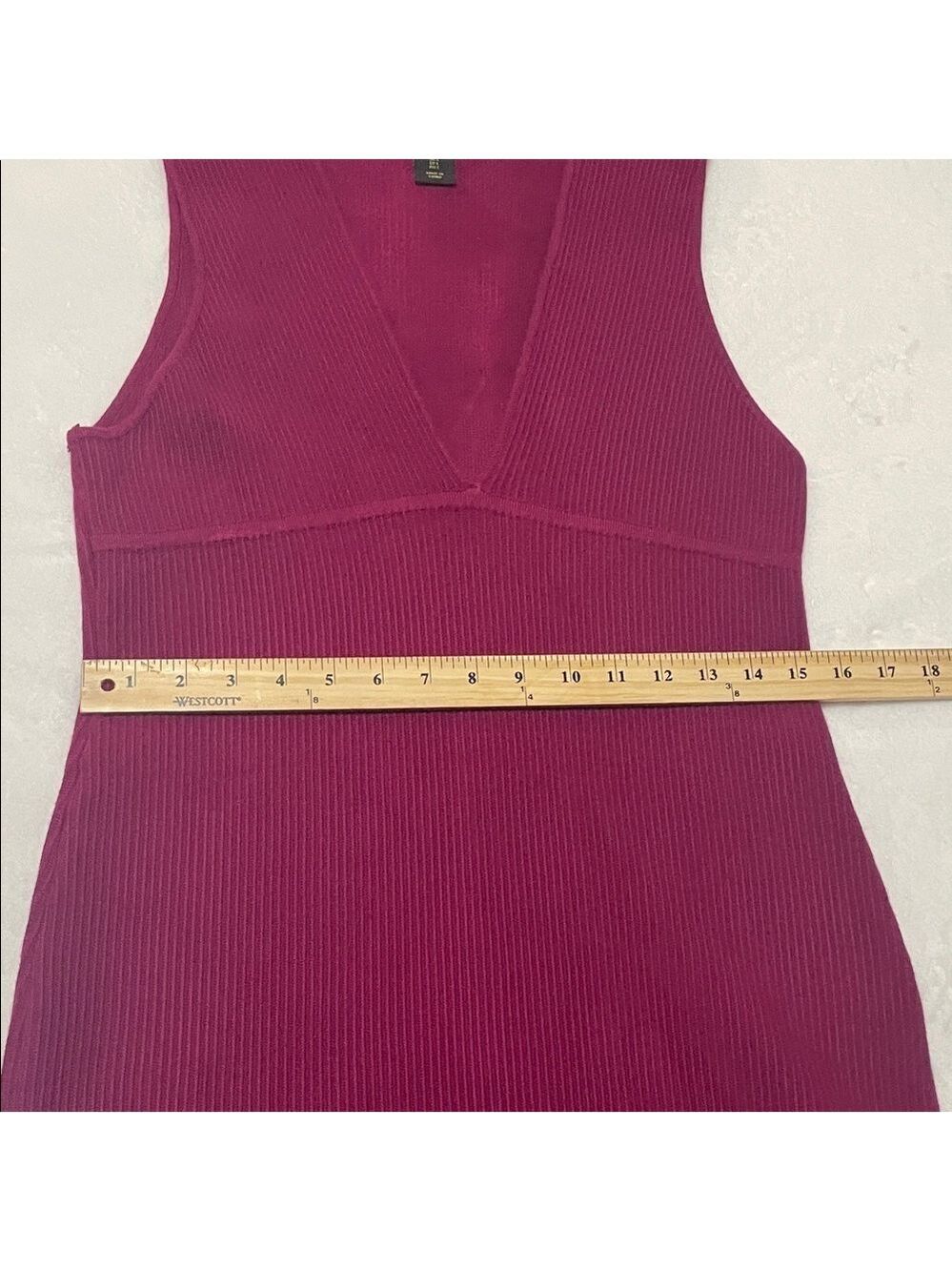 House of Harlow 1960 Luxe Ribbed Sleeveless Burgundy Dress Sz Large - Picture 4 of 9